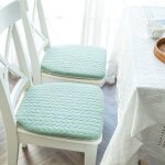Lot de 2 / 4 / 6 coussin chaise cuisine lavable, 40x43cm galette de chaise avec attaches, antidrapant, ...