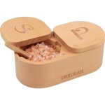 Ccykxa lot de 2 botes  sel en bois spares avec merillon magntique ? cave  pices en bois  2 compartime ...
