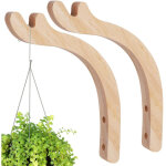 Ccykxa lot de 2 crochets muraux en bois pour plantes d'int�rieur, suspension robuste pour lanternes, ...