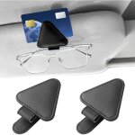 Ccykxa 2 pi�ces porte lunettes pour voiture magn�tique, cuir de lunettes visi�re accessoire voiture interieur, ...