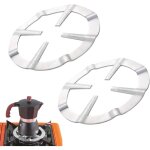 Ccykxa 2 pi�ces support de casserole moka, support pot � moka acier inoxydable pour cuisini�re gaz rond ...