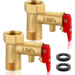 Ccykxa lot de 2 soupapes de s�curit� 1 / 2 , 0, 8 mpa en laiton, soupape de s�curit� 1 / 2  ig x 1 / ...
