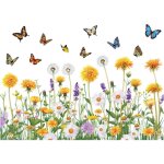 2pc stickers muraux fleur de jardin autocollant mural papillon et fleurs printemps t marguerites pissenlits ...