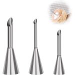 Ccykxa lot de 3 douilles en inox pour douiller la cr�me au beurre, douille longue pour p�te � choux, ...
