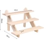 3 niveaux prsentoir en bois porte - boucles d'oreilles et porte - bague dtachable en bois non fini ...
