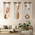 Ccykxa 3 pi�ces autocollants muraux salon muraux en vase 3d autocollants de salon adapt�s aux autocollants ...