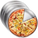 Ccykxa lot de 4 plaques � pizza rondes en acier inoxydable - 30 cm - classique - pour pizza - passe au ...