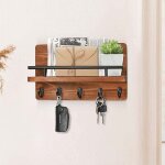 Ccykxa 5 crochets, porte cl� mural porte courrier, porte clef mural, porte courrier mural en bois clef ...