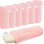 Ccykxa lot de 5 sacs � savon en maille pour barres de savon porte - savon exfoliant moussant et s�chant ...