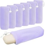 Ccykxa lot de 5 sacs � savon en maille pour barres de savon porte - savon exfoliant moussant et s�chant ...