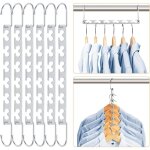 Lot de 6 cintre gain de place, cintres metal magiques inox antidrapant, multifonctionnel organisateur ...