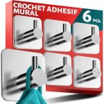 Ccykxa - 6 crochet adhesif mural - accroche serviette salle de bain inox sans per�age, accroche torchon ...