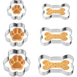 Ccykxa lot de 6 emporte - pi�ces en forme d'os de chien 3 tailles diff�rentes en acier inoxydable pour ...