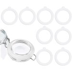 Ccykxa lot de 8 joints de rechange en caoutchouc pour bocaux, joints en caoutchouc blanc, couvercles ...