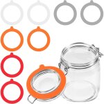 Ccykxa lot de 8 joints de rechange en silicone, anneaux en caoutchouc pour bocaux de conserve, joints ...