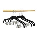 Lot de 8 noir cintres en velours avec pinces pour jupes - ccykxa