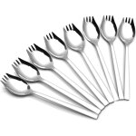 Ccykxa 8pi�ces en acier inoxydable 304 2 en 1 fourchette � soupe cuill�re � soupe fourchette � salade ...