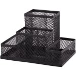 Accessoire de rangement noir organiseur de bureau pot  crayons en mtal, tagre avec porte - notes ...