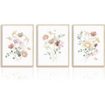 Ccykxa affiche d�corative murale fleur aquarelle poster botanique minimaliste pour chambre salon d�coration ...