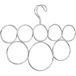 Ccykxa (argent) porte - �charpes 4 pi�ces avec 8 anneaux, rangement suspendu en m�tal pour �charpes, ...