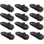 Ccykxa clips noirs pour b�che, lot de 12, robustes, pour b�ches, tentes, caravanes, jardins, toiles d'ombrage, ...