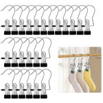 Ccykxa crochets de suspension portables, argent / noir, lot de 24, pinces pour cintres, crochets pour ...