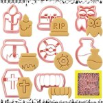 Ccykxa emporte pi�ce halloween 8 pi�ces emporte piece patisserie plastique enfant 3d moule � biscuits ...