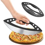 Ccykxa grand coupe pizza avec housse de protection(29cm), lame en acier inoxydable, avec 6 trous de d�capage ...