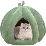 Ccykxa grotte de lit pour chat - abri d'hiver chaud pumpkin cat house, cachette respirante lavable pour ...