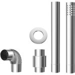 Ccykxa kit de tuyau de po�le � conduire, en acier inoxydable, pour chauffe - eau � gaz, avec accessoires ...