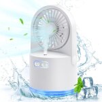 Ccykxa mini ventilateur de bureau, portable ventilateur usb avec brume froide pulv�ris�e, 3 vitesses ...