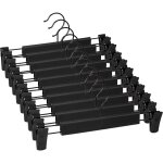 Noir lot de 10 cintres pour pantalon cintres porte - jupes, avec 2 pinces antidrapants et rglables, ...