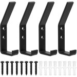 Ccykxa - a noir 4 pcs crochet mural, patere murale, patre murale, patres noires, porte manteau mural ...