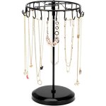 Ccykxa porte bijoux rotatif en m�tal noir 23 crochets - h35 x l18 cm - tour de presentoir bijoux - porte ...