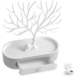 Ccykxa pr�sentoir � bijoux, arbre � bijoux 3 in1 porte bijoux avec tiroir jewelry stand rangement, bois ...