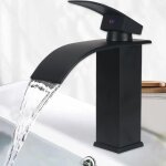 Ccykxa robinet de lavabo moderne, robinet cascade pour salle de bain avec bec de 110 mm de hauteur, robinet ...