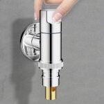 Ccykxa robinet de machine � laver en laiton avec arr�t d'eau rapide - argent� (1 pi�ce)