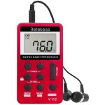 Rouge)v112 mini radio portable, poste radio portable de poche, fm am, mini rechargeable walkman, rveil, ...