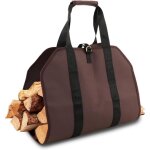 Sac pour bois de chemine marron toile - sac de transport sac de rangement pour bois de chauffage panier ...