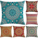 Ccykxaa 6 pi�ces taies d'oreiller mandala modernes, couvre - oreillers boh�me taies d'oreiller hippie ...
