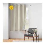 Cdaffaires - lot de 2 rideaux petite hauteur 135 x 180 cm isolant thermique microfibre micropolar beige ... Cdaffaires - lot de 2 rideaux petite hauteur 135 x 180 cm isolant thermique microfibre micropolar beige ...