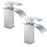 Cecipa - 2pcs robinet de salle de bain robinet cascade mono - trou mitigeur sur lavabo robinetterie lave ...