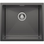Cecipa max vier de cuisine, 50 x 44 cm, cuve unique, inox,  encastrer sous plan, avec siphon, bonde ...
