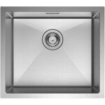 Cecipa max vier de cuisine, 50 x 44 cm, cuve unique, inox,  encastrer sous plan, avec siphon, bonde ...