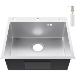 Cecipa max �vier de cuisine 54 x 49 cm, � encastrer pour meubles hauts de 60 cm et plus, en acier inoxydable, ...