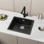 Cecipa max evier en quartz et résine 50x44x20cm, evier 1 bac en granit noir gris, evier de cuisine à ... Cecipa max evier en quartz et résine 50x44x20cm, evier 1 bac en granit noir gris, evier de cuisine à ...