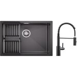 Cecipa max - vier 1 bac 6044cm vier cuisine inox avec panier de drainage + mitigeur de cuisine  ressort ...