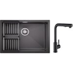 Cecipa max - vier 1 bac 60×44cm Évier cuisine inox avec panier de drainage + noir mitigeur de cuisine ... Cecipa max - vier 1 bac 60×44cm Évier cuisine inox avec panier de drainage + noir mitigeur de cuisine ...