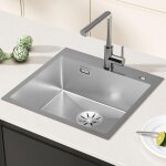 Cecipa - vier inox 1 bac 5048cm, moderne cuisine acier inoxydable sus 304, pour meuble bas 50cm, avec ...