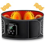 Ceinture chauffante et massante lombaire sans fil, coussin chauffant pour la taille avec 3 modes de massage ...